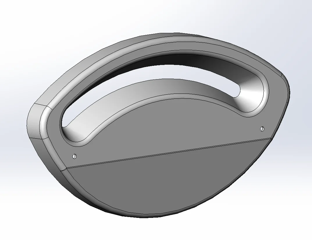 Flap quadrant cover housing, showing the control-lever slot geometry.