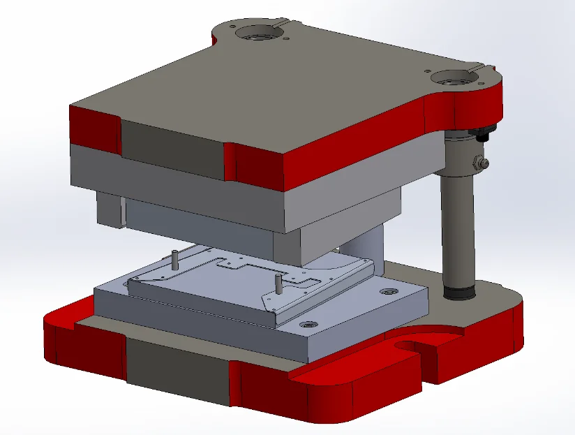 Representative die-set assembly illustrating punch, die, and part-locating features.